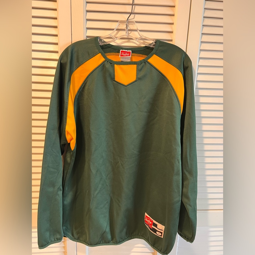 Vintage Rawlings Green Yellow Soccer Rugby Athletic Jersey Shirt M